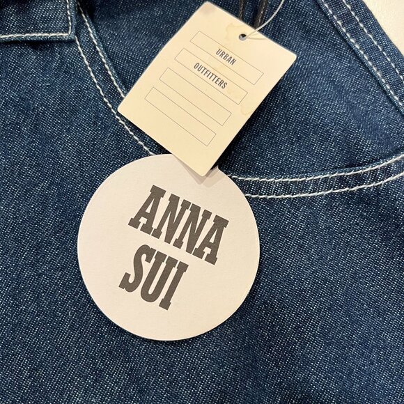 Anna Sui & UO Denim Wrap Mini Skirt, NWT, XS - Picture 5 of 10